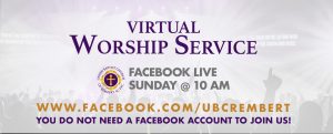 Virtual Worship Service @ Facebook Live | www.facebook.com/ubcrembert | Rembert | South Carolina | United States