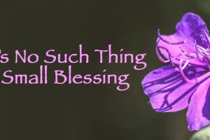 There's No Such Thing As A Small Blessing